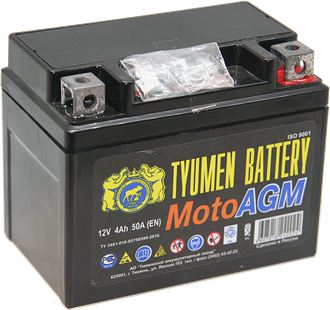 Аккумулятор TYUMEN BATTERY 6MTС-4 AGM 4Ач ток 50А (EN) ДхШхВ 114х70х86мм YB4L-B, YB4L-A, YTX4L-BS