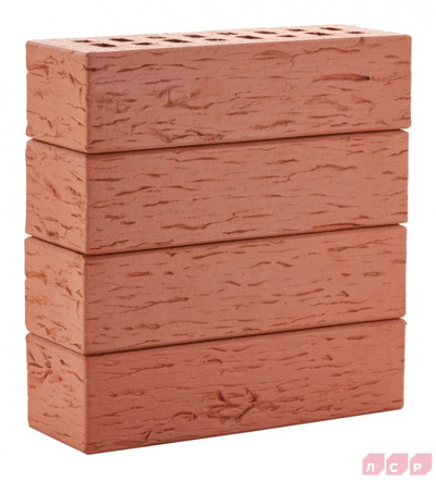 Клинкерный кирпич облицовочный пустотелый ЛСР Лондон красный береста 250х85х65 мм