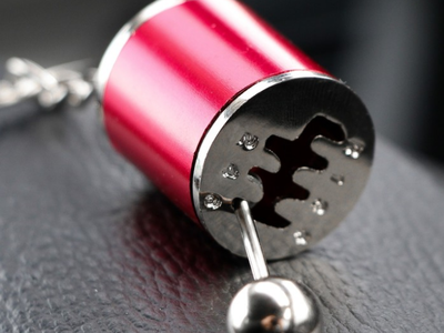 Брелок рычаг КПП, металл, КРАСНЫЙ