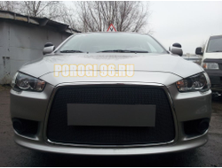 Защита радиатора Mitsubishi Lancer X 2011- black PREMIUM