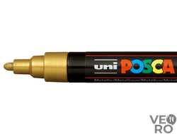 Акриловый Маркер Uni POSCA PC-5M 1,8-2,5мм, овальный наконечник, золотой