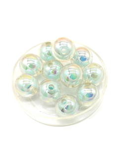 Бусины пластиковые фигурные, 10 мм двойной шар голубой