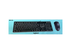 клавиатура+мышь проводная Logitech MK120 (наклейки с русскими буквами)