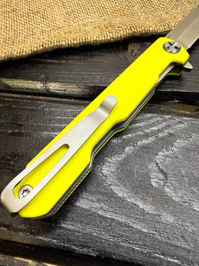 Складной нож Single EVO. Клинок КОПЬЕ, СТАЛЬ ELMAX, G10 желтый
