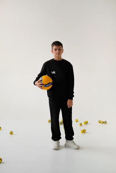 СВИТШОТ Volleylife черный/графит размер 130см-150см