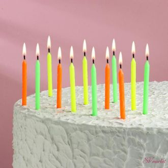 Свечи для торта &quot;Красочные&quot;, 9 см, 12 ш