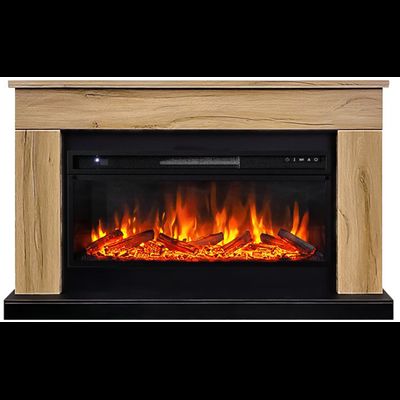 Линейный электрокамин Bergen дуб галифакс с очагом Vision 42 LOG LED