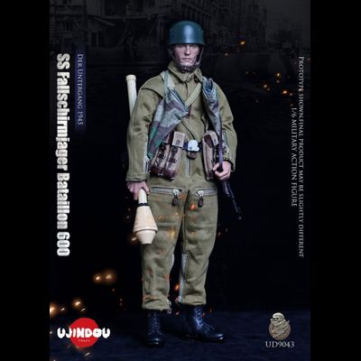 Немецкий десантник - Коллекционная ФИГУРА 1/6 WWII Fallschirmjager Bataillon 600 DER UNTERGANG 1945 (UD9043) - UJINDOU