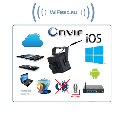 WiFi/LAN видеокамера с DVR и выходом для подключения микрофона, Full HD 2 Mp