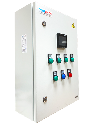 ШКАФ УПРАВЛЕНИЯ ПУ. ВОДЯНОЙ НАГРЕВ. VENTMATIC PUW380-1-VR-M-ATL. IP66. УПРАВЛЕНИЕ ВНЕШНИМ ПЧ. 380В 3 ФАЗЫ