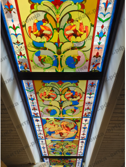 Витражная пленка, витражная пленка самоклеющаяся под заказ,пленочный витраж в старорусском стиле