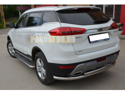 Пороги с накладным листом d53 для Geely Atlas 2018-