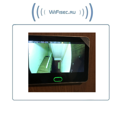 Автономный беспроводной надверный комплект (монитор 7" + панель вызова) с шлюзом LAN с DVR + модуль управления электронным замком, HD (Acebell)