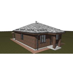 Одноэтажный дом с тремя спальнями 90м² (S95)