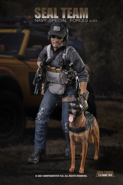 Американский морской котик с собакой - КОЛЛЕКЦИОННАЯ ФИГУРКА 1/6 SEAL TEAM NAVY SPECIAL FORCES (M029) - MINITIMES