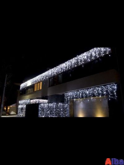 Бахрома 3*0.6 м БЕЛЫЙ ХОЛОДНЫЙ, постоянное свечение IP 65, резина