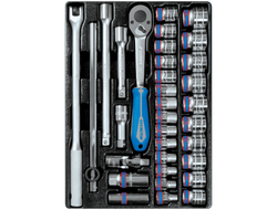 Набор торцевых головок 1/2" с принадлежностями, ложемент, 33 предмета KING TONY 9-4333MR03