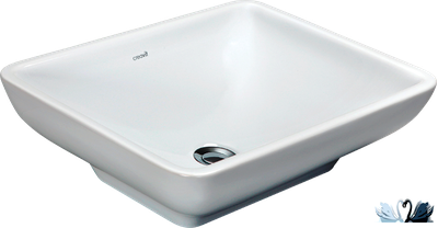 хРаковина Creavit TP140.00000, 50 см, накладная, прямоугольник, белый цвет