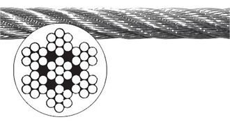 Трос стальной нержавеющий, диаметр 6мм, 7х7