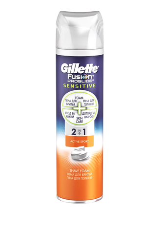 Пена для бритья Gillette Fusion ProGlide Sensitive 2-в-1 АктивСпорт, 250 мл