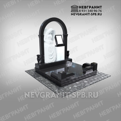 Памятник арка с ангелом на могилу- 734  красивый