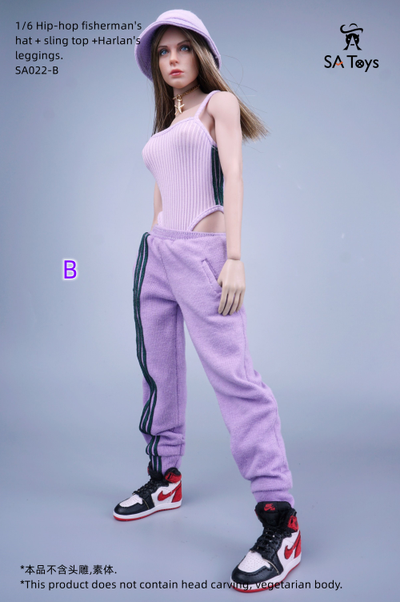 Женский спортивный костюм, набор из 3 предметов (сиреневый) - 1/6 - Hip-hop suit (SA022B) - SA Toys