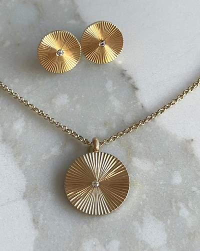 Серьги с кристаллом A&C цвет золото (Норвегия)