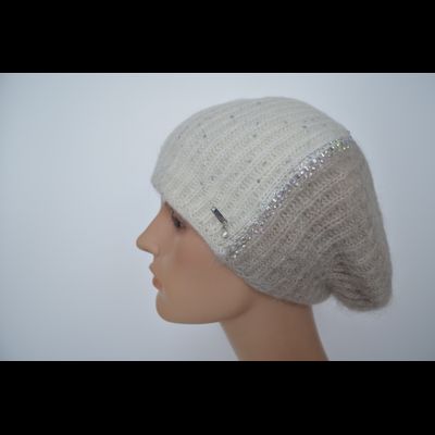 Vizio берет 1641 белый с бежевым