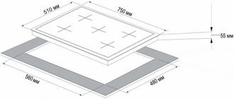 Газовая варочная панель KORTING HG 797 CTX