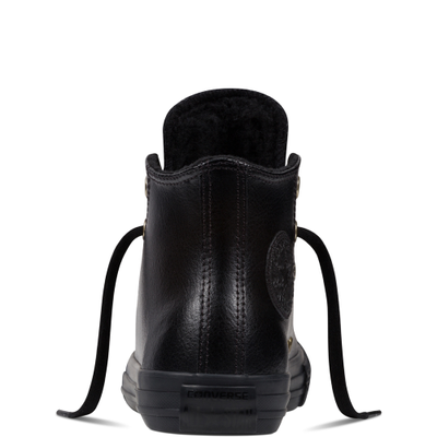 Зимние черные кеды Converse All Star с мехом фото