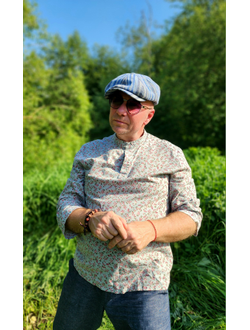 Русская рубашка "Сорочица" мужская в цветочек