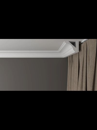 Потолочный плинтус DECOR-DIZAYN DD17, из дюрополимера, под покраску, ударопрочный, 2 метра.