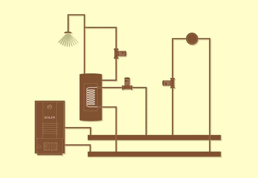 Схема подключения твердотопливного котла