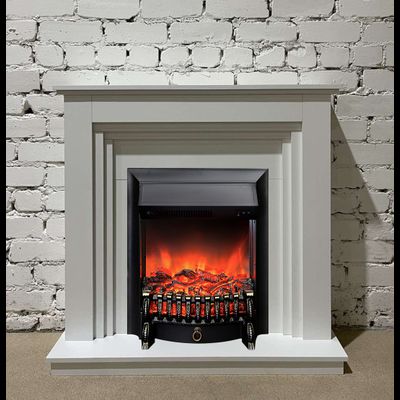 Электрокамин Вотан белый с очагом Fobos