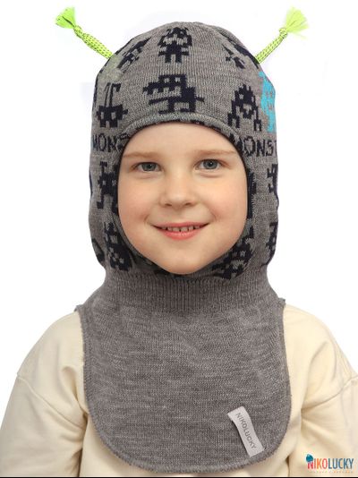 Шапка-шлем  23101-01, цвет темно-серый, темно-синий р. 52-54