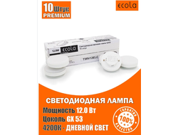 Светодиодная лампа Ecola GX53 св/д 12W 4200K 4K 27x75 матов. (кратно 10!) Premium T5RV12ELC