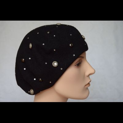 Vizio берет 3633 черный фетровый женский Италия