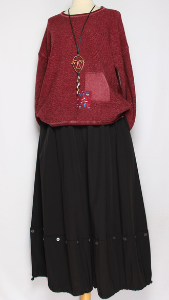 ДЖЕМПЕР ХЛОПОК "ВАРЕНЫЙ ЗАПЛАТКА" сирень, винный до р.54