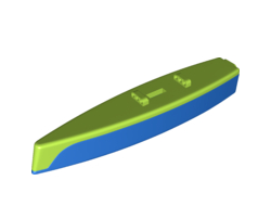 Boat, Hull Unitary 36 x 7 x 5 Catamaran Half with Lime Top 65417 / 65418, Blue (65417c01 / 6285651)