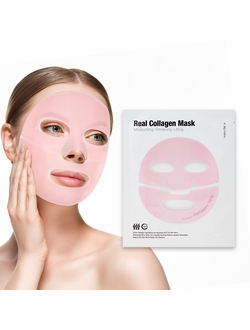 Meditime Маска для лица гидрогелевая с лифтинг эффектом с Коллагеном Real Collagen Mask