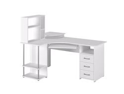 Стол компьютерный С-237 с полкой СЕ-237 Белый структурный