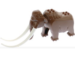 Woolly Mammoth with White Tusks, Reddish Brown (mammoth01)