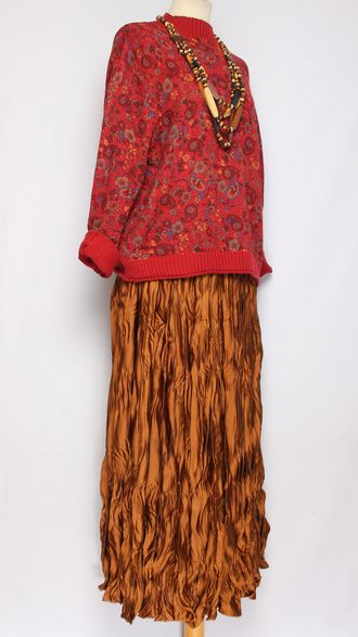 Джемпер ХЛОПОК "Восточный орнамент" малина до р.52