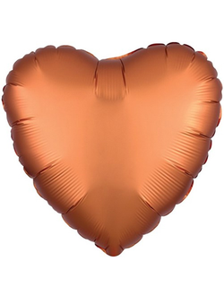 Шар Сердце, Сатин Люкс,Амбер