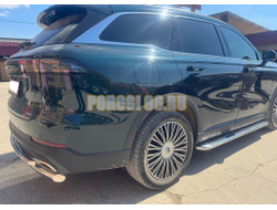 Пороги с накладным листом Папа Тюнинг d53 для CHERY Tiggo 9 2024-