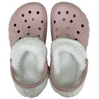 CROCS BAYABAND CLOG УТЕПЛЕННЫЕ РОЗОВЫЕ (МЕХ СНИМАЕТСЯ)