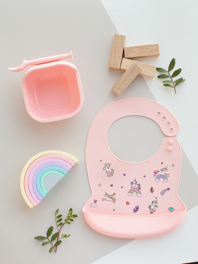 Пирамидка - прорезыватель из пищевого силикона Радуга пастельная