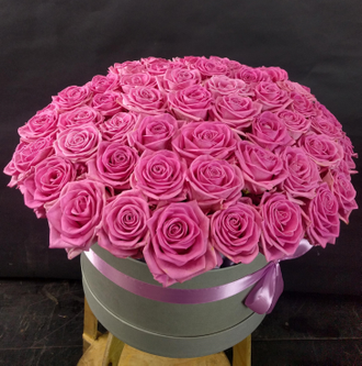 Букет из роз в коробке, розовые розы в коробке, розы в коробке купить, букет из розовых роз