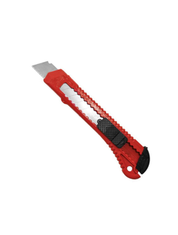 Нож канцелярский 18 мм  Attache с фиксатором, полибег, цв.красный