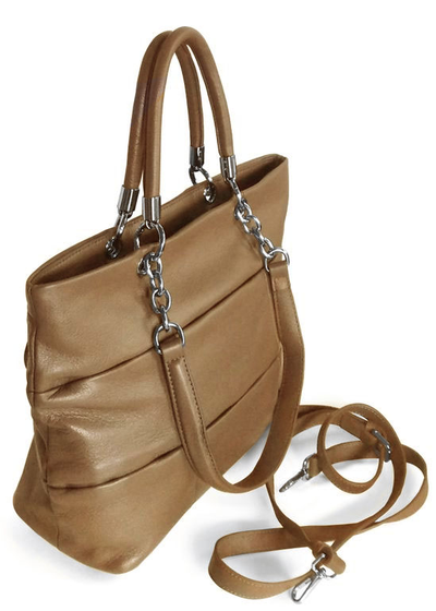 (АРТИКУЛ: 9496/1) СУМКА ЖЕНСКАЯ, СРЕДНЕГО РАЗМЕРА, НАТУРАЛЬНАЯ КОЖА, ЦВЕТ "КЭМЕЛ", С ЧЕТЫРЬМЯ РУЧКАМИ, РЕМЕНЬ ЧЕРЕЗ ПЛЕЧО